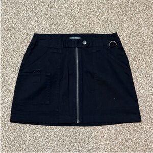 Wild Fable Black Mini Skirt with Front Zipper